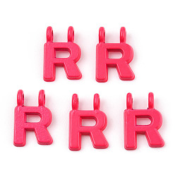 Letter R Обшивка стойки из сплава, окрашенного распылением 2-петлевые подвески, письмо амулеты, без свинца, без никеля и без кадмия, буква r, 14x9.5x2 мм, отверстие : 2 мм