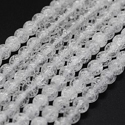 Crackle Quartz Natural Crackle Quartz Beads Strands, Round, 6mm, Hole: 0.8mm, about 65pcs/strand, 15.7 inch