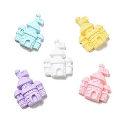 Mixed Color Opaque Resin Cabochons, Castle, Mixed Color, 30x24x9mm
