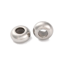 Нержавеющая Сталь Цвет 202 из нержавеющей стали бусы, с резиной внутри, ползунки, рондель, цвет нержавеющей стали, 7x3.5 мм, отверстие : 2 мм