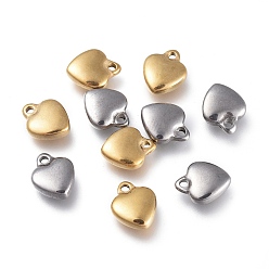 (52) Непрозрачная лаванда 304 прелести нержавеющей стали, сердце, разноцветные, 7.5x6.5x2.7 мм, отверстие : 1 мм