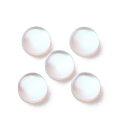 Прозрачный АВ Синтетические кабошоны из лунного камня, полукруглые / купольные, ясно AB, 6x3 мм