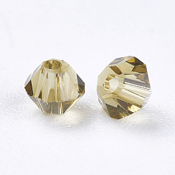 Olive Imitation Austrian Crystal Beads, Grade AAA, Faceted, Bicone, Olive, 3x3mm, Hole: 0.7~0.9mm