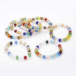 (52) Непрозрачная лаванда Браслеты из фацетированного стекла, счеты, разноцветные, 1-7/8 дюйм ~ 2 дюйм (48~50 мм)