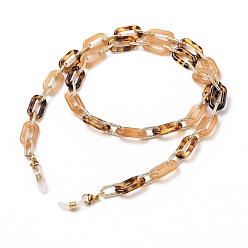 Персиковый Слойка Цепочки для очков, шейный ремешок для очков, с алюминиевыми и акриловыми цепочками для скрепок, 304 застежки-лобстеры из нержавеющей стали и концы резиновых петель, розовые, 28.74 дюйм (73 см)