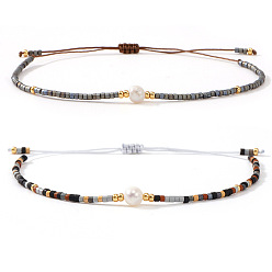 (52) Непрозрачная лаванда 2шт. винтажные браслеты из плетеного бисера, украшенные стеклянными бусинами и пластиковыми имитациями груши, для женщин, колонка, разноцветные, 11.02 дюйм (28 см)