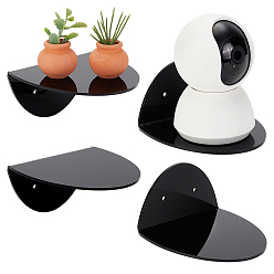 Черный Акриловая настенная самоклеящаяся полка для камеры с железным винтом, для монитора, держатель маршрутизатора, чёрные, 11.2x10.9x6 см