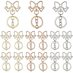 (52) Непрозрачная лаванда 18шт 3 цвета сплава брелок застежки, бантом, разноцветные, 65 мм, 6 шт / цвет