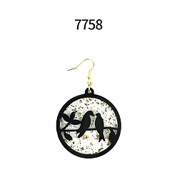 Темно-Голубой Силиконовые формы для подвесок в виде птиц своими руками, формы для литья смолы, для изготовления изделий из уф-смолы и эпоксидной смолы, глубокое синее небо, 54x97x4 мм, отверстие : 2.5 мм, внутренний диаметр: 50x45.5 мм