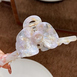 Белый Заколки для волос с когтями из ацетата целлюлозы (смола), цветок, заколка для волос для женщин и девочек, белые, 130x56 мм