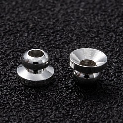 Посеребрённый Латунные бусины колпачок, долговечный, безлепестковый, 925 серебро покрытием, 4x3 мм, отверстие : 1.6 мм