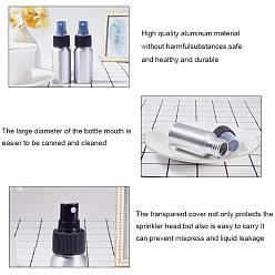 Negro Botellas de aluminio recargables, rociador de salón de peluquería, botella de agua pulverizada, Platino, negro, 10.4x3.2 cm, capacidad: 30 ml