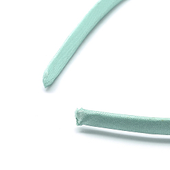 Aquamarine Plain Plastic Hair Band Findings, No Teeth, Covered with Cloth, Aquamarine, 120mm, 9.5mm