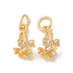 Настоящее золото 18K Латунь микро проложить кубический цирконий, без кадмия, без никеля и без свинца, цветок, реальный 18 k позолоченный, 13x7x7 мм, отверстие : 4 мм, штифты : 1 мм