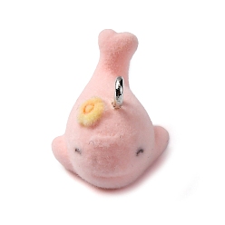 Dolphin Подвески из смолы в виде морских организмов, с железной платиной петлей, дельфин, 19.5x13.5x12.5 мм, отверстие : 1.8 мм