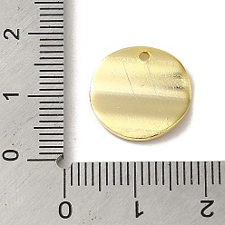 Real 24K Gold Plated Brass Pendants, Flat Round Charms, Real 24K Gold Plated, 15x15x1mm, Hole: 1.4mm