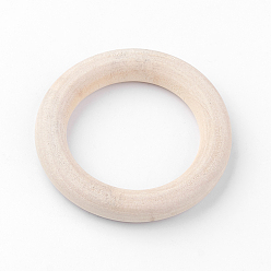 PapayaWhip Unfinished Wood Linking Rings, Natural Macrame Wooden Rings, Ring, PapayaWhip, 49~50x8mm, Hole: 33~34mm
