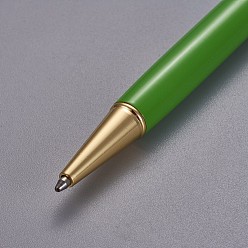 Yellow Green Creative Empty Tube Ballpoint Pens, with Black Ink Pen Refill Inside, for DIY Glitter Epoxy Resin Crystal Ballpoint Pen Herbarium Pen Making, Golden, Yellow Green, 140x10mm