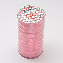 Pale Violet Red Flat Elastic Crystal String, Elastic Beading Thread, for Stretch Bracelet Making, Pale Violet Red, 0.8mm, about 10.93 yards(10m)/roll