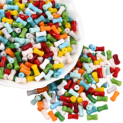 (52) Непрозрачная лаванда 500 шт. непрозрачных цветных стеклянных бусин, бамбук совместное, разноцветные, 8x4~4.5 мм, отверстие : 0.9~1 мм