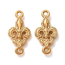 Real 18K Gold Plated 304 Stainless Steel Connector Charms, Fleur De Lis Links, Ion Plating(IP), Long-Lasting Plated, Real 18K Gold Plated, 14x7x1mm, Hole: 1mm