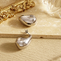 Нержавеющая Сталь Цвет Не тускнеющие 304 серьги-гвоздики из нержавеющей стали для женщин, слезинка, цвет нержавеющей стали, нет размера