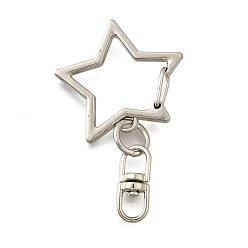 Платина Карабин для шнурка из сплава и железа, для ремней для ключей, звезда, платина, 43 мм