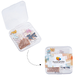 Mixed Color DIY BUtterfly Earring & Necklace Making Kits, with Acrylic Pendants, Iron Cable Chains Necklaces, Brass Leverback Earring Findings, 304 Stainless Steel Ice Pick Pinch Bails, Mixed Color
