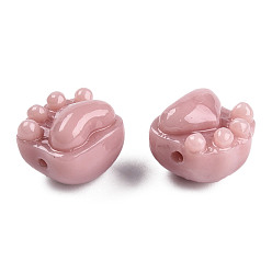Rosy Brown Opaque Resin Beads, Imitation Jade, Cat Claw, Rosy Brown, 14x15x13mm, Hole: 1.8mm