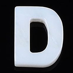 Letter D Естественных пресноводных стеклянные бусы, цвет морской раковины, Начальная буква, Буква D, 10x8x2.5 мм, отверстие : 0.8 мм