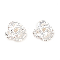 Silver Brass Pave Clear Cubic Zirconia Charms, Triquetra Knot Charms, Silver, 9x9x5mm, Hole: 1.1mm
