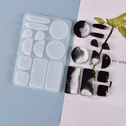 Белый Кулон силиконовые формы, для уф-смолы, изготовление ювелирных изделий из эпоксидной смолы, разнообразные, белые, 120x80x5 мм, внутренний диаметр: 15~45x8~30 мм