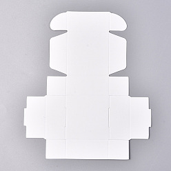 Белый Подарочная коробка для крафт-бумаги, транспортировочные коробки, складные коробки, квадратный, белые, 5.5x5.5x2.5 см