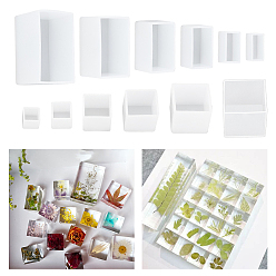 Белый 12 шт 12 стили силиконовые формы, формы для литья смолы, для уф-смолы, изготовление ювелирных изделий из эпоксидной смолы, разнообразные, белые, 25~107x21~66x18~62 мм, 1 шт / стиль