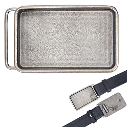 Antique Silver 1Pc Zinc Alloy Buckle Clasps, For Webbing, Strapping Bags, Garment Accessories, Rectangle, Antique Silver, 78x50.5x4.5~15.5mm, Hole: 41x15.5mm