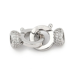 Платина Латунные микропаве, прозрачные фианиты, складные овальные застежки, без кадмия, без никеля и без свинца, платина, 21 мм