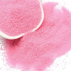 Ярко-Розовый Светящиеся в темноте прозрачные мини-стеклянные круглые бусины, нет отверстий / незавершенного, микробусины для нейл-арта, ярко-розовый, 0.6~0.8 мм