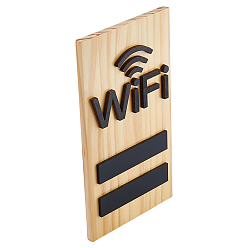 Moccasin Wooden WIFI Sign Stand, Rectangle, Moccasin, 250x140x16mm