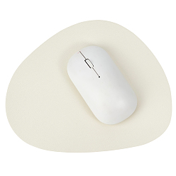 White PU Leather Mouse Pad, Triangle, White, 180x220x1.5mm