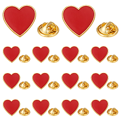 Golden 15Pcs Alloy Enamel Lapel Pin Backs Heart, Golden, 17x17.5mm