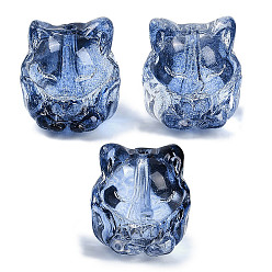 Королевский синий Прозрачная аэрозольная краска стеклянные шарики, лиса, королевский синий, 15x14x13.5 мм, отверстие : 1.2 мм