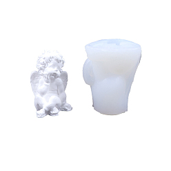 Белый Силиконовые формы для статуэтки ангела «сделай сам», Портретная скульптура, формы для литья из смолы, для уф-смолы, изготовление изделий из эпоксидной смолы, белые, 3 мм, готово: 52x45x65мм