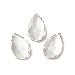 Кристалл Стеклянные стразы кабошоны, плоская задняя и задняя, граненые, слеза, кристалл, 14x9x3.5 мм