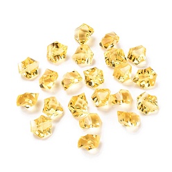 Gold Irregular-shape Acrylic Rhinestone, Artificial Ice Gems for Vase Fillers Home Decorations, Gold, 21x16x13.5~14mm, about 600pcs/kg
