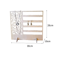 Antique White Wood Display Rack, for Jewerly Display, Rectangle, Antique White, Finish Product: 30x10x28cm