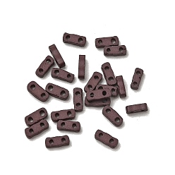 Кокосово-Коричневый 2 Отверстие для выпечки краски стеклянные бусины, прямоугольные, кокосового коричневый, 5x2x1.5 мм, отверстие : 0.7 мм