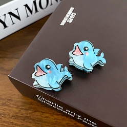 Dolphin Милый акриловый зажим для когтей, универсальный аксессуар для волос для женщин, дельфин, 28x28 мм
