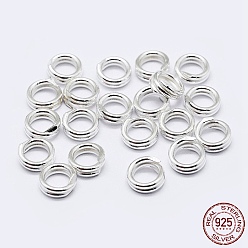 Silver 925 Sterling Silver Split Jump Rings, Double Loop Jump Rings, Round Rings, Silver, 8x2mm, Inner Diameter: 6mm