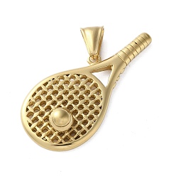 Золотой 304 подвески из нержавеющей стали, очарование теннисной ракетки, вакуумное покрытие pvd, золотые, 22.5x46.5x9.5 мм, отверстие : 8.8x3.5 мм