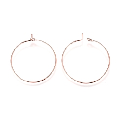 Розовое Золото Латунные бокалы, Обручальные серьги, розовое золото , 25x0.8 мм, 20 датчик